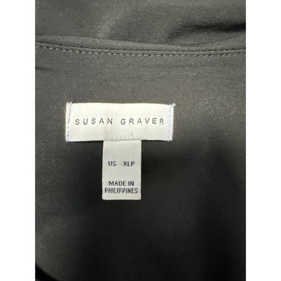 Susan Graver Black Liquid Knit Sleeveless Tiered Dress Size XLP - Picture 6 of 8